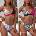 Wholesale Summer Off Shoulder Cartoon Bikini Strap Two Pieces Leopard Cute Dot Women Swimwear